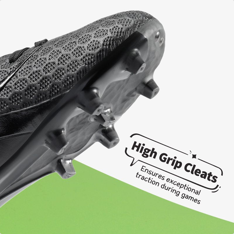 Burudani Kids Soccer Cleats Shoes Black - Lightweight Traction & Durable Cleats (Variation of THIS listing: ALL/BLACK)