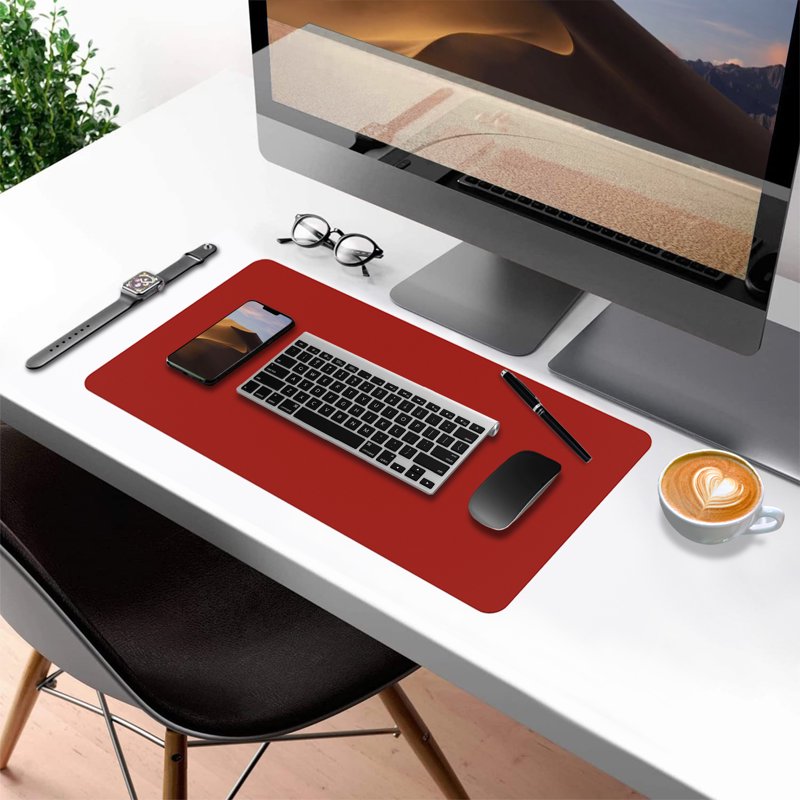 PU Leather Desk Pad Protector - Water-Resistant Non-Slip Writing Mat for Office & Home