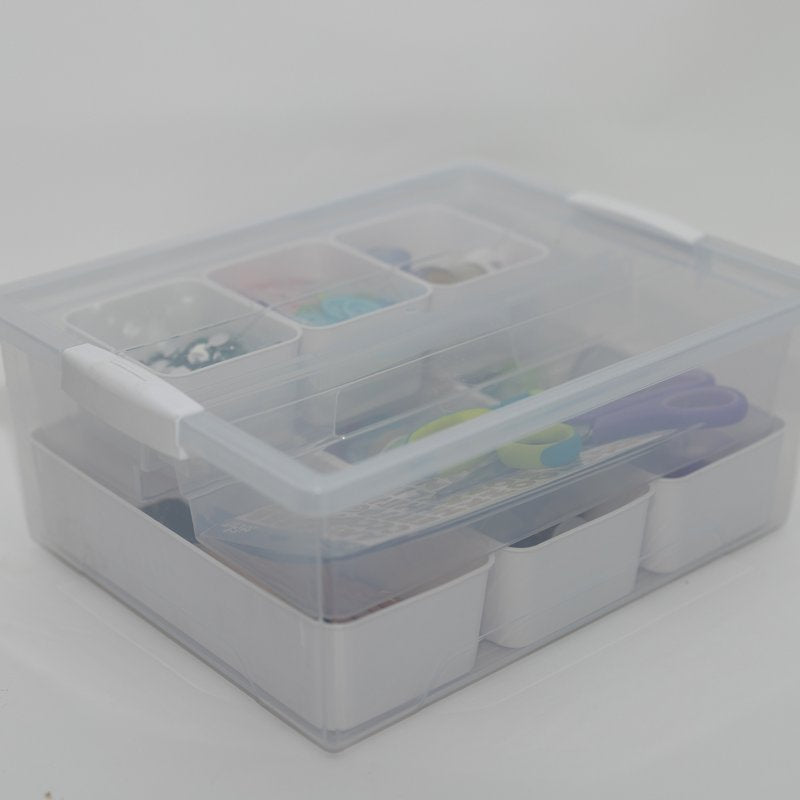 Clear Plastic Craft Storage Containers Set - 7-Piece Organization Kit