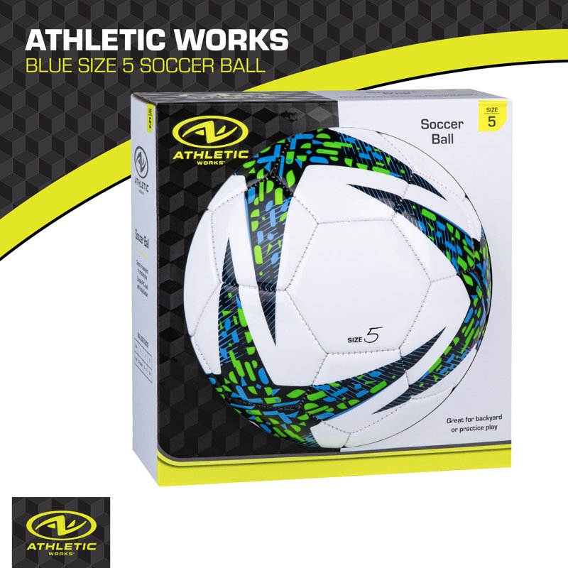 Athletic Works Size 5 Soccer Ball - Blue, Single (Variation: 5, Blue, Single)