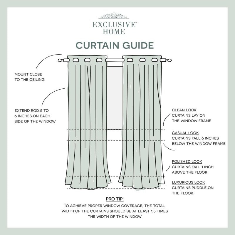 Room Darkening Grommet Top Curtain Panel Pair - Modern Linen Look, 52x96