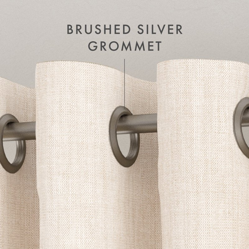 Energy Saving Linen Blend Grommet Curtain Panel - 50x84 Inches, Set of 2