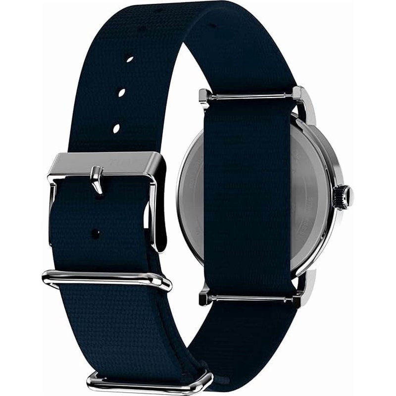 Timex Men's Peanuts Weekender Baseball Watch 38mm Blue Dial Silver Case