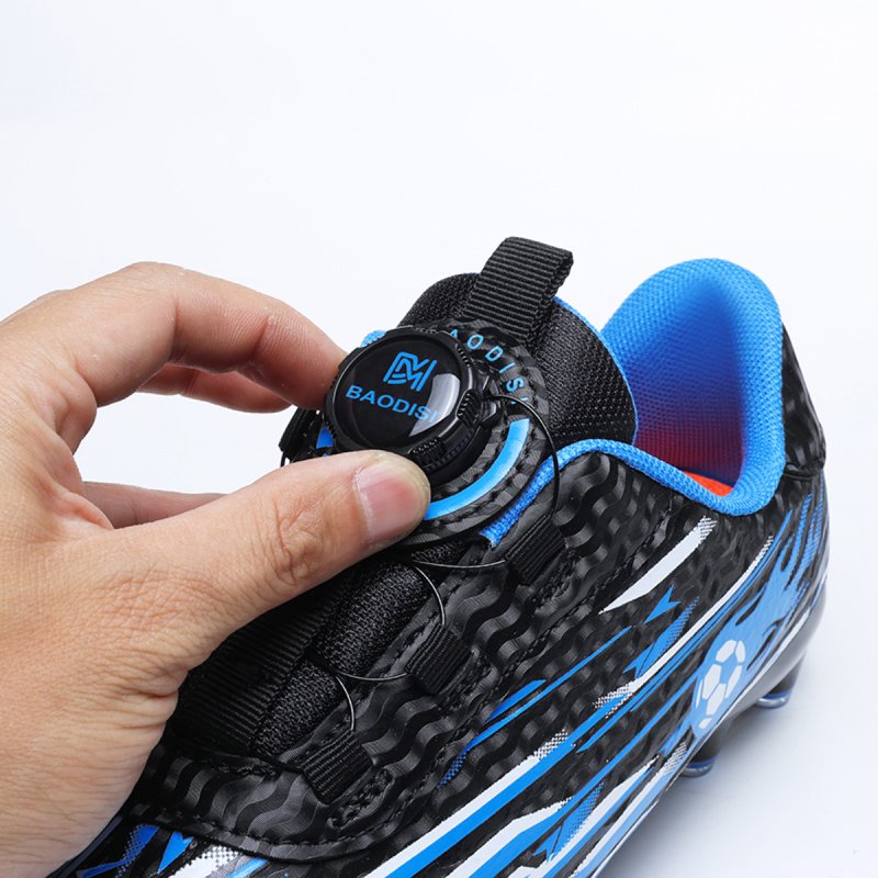 ChiVerve Unisex Kids Baseball Cleats - Softball Football Soccer Shoes, Easy-On Sneakers, Blue AG
