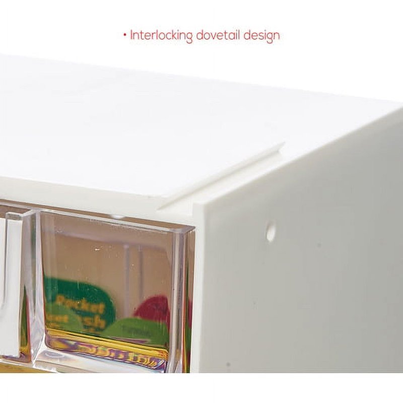 Deflecto Interlocking Tilt Bin Storage System - 5 White Bins for Organization