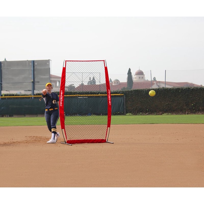 PowerNet I-Screen Pitching Protection Net - 7x4 ft (Black) for Baseball/Softball Batting Practice