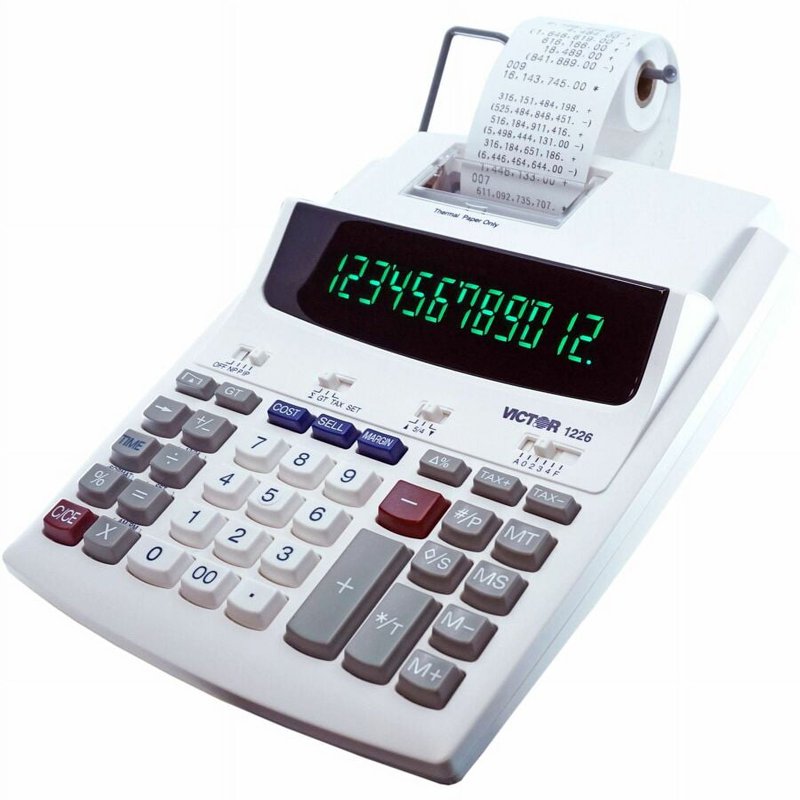Thermal Printing Calculator 12-Digit Display Fast 8.0 Lines Per Second