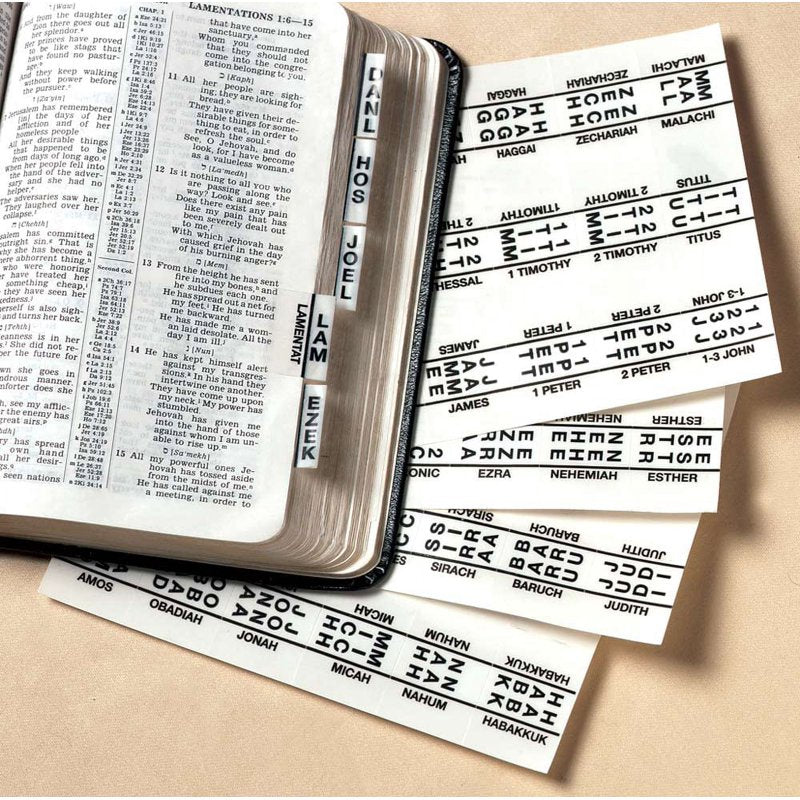Bible Tabs Set of 71 Large-Print Self-Adhesive Index Tabs for Bible Study