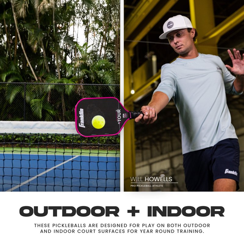 Compact 69mm Training Pickleballs - 3 Pack Optic (Franklin Sports)
