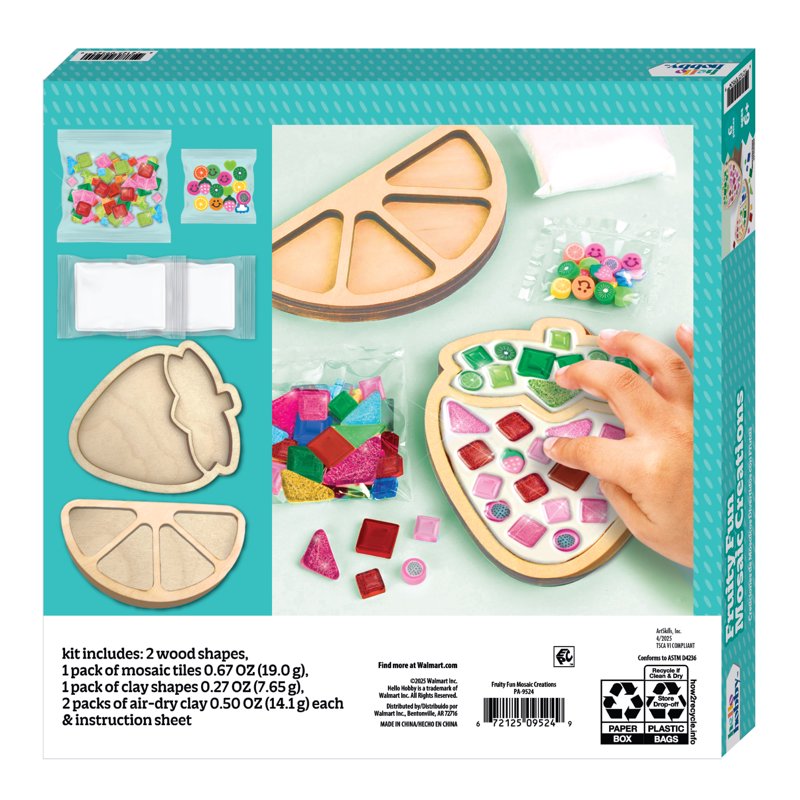Kids DIY Mosaic Kit - Creative Colorful Art Craft for Children