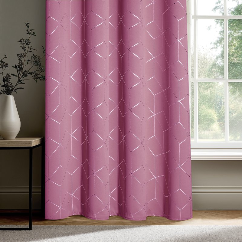 Blackout Curtains for Bedroom Light Pink 52x95 Inch Modern Geometric Drapes