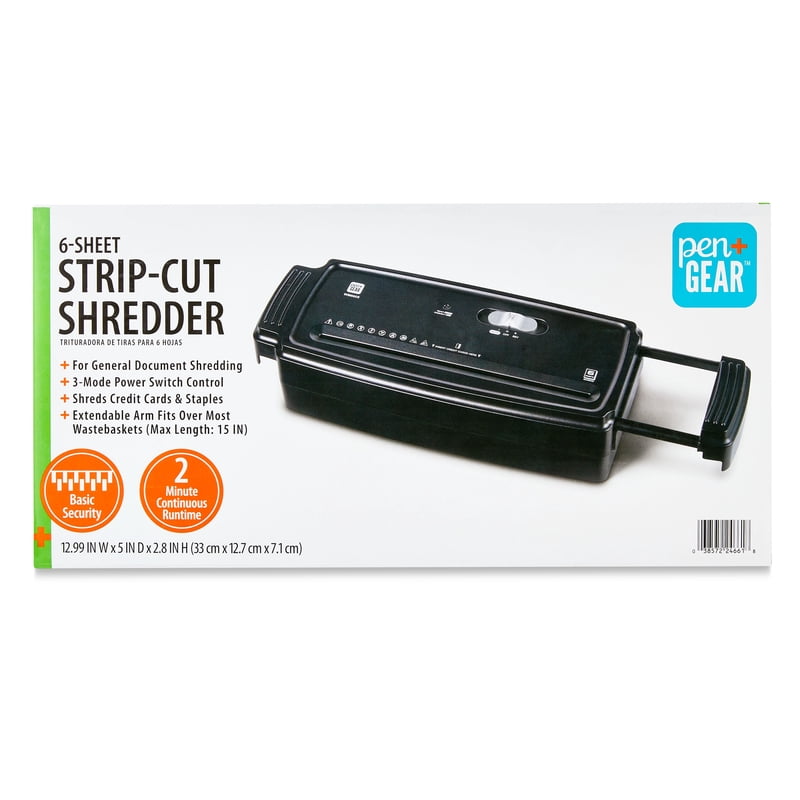 6-Sheet Credit Card & Paper Shredder - Compact Strip Cut Office & Home Use