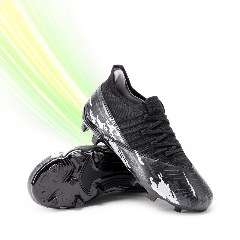 Dream Pairs Kids Soccer Cleats Mid-Top Outdoor Football Shoes - Black, Size Variation 5