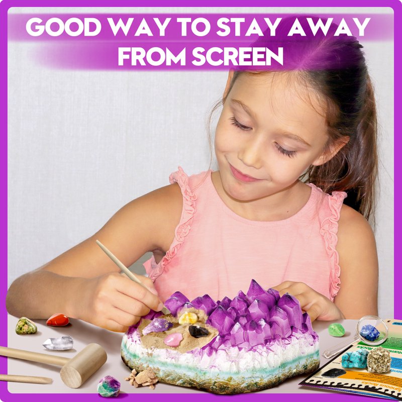 Gemstone Dig Kit for Kids - Real Crystals & Geology Science Activity
