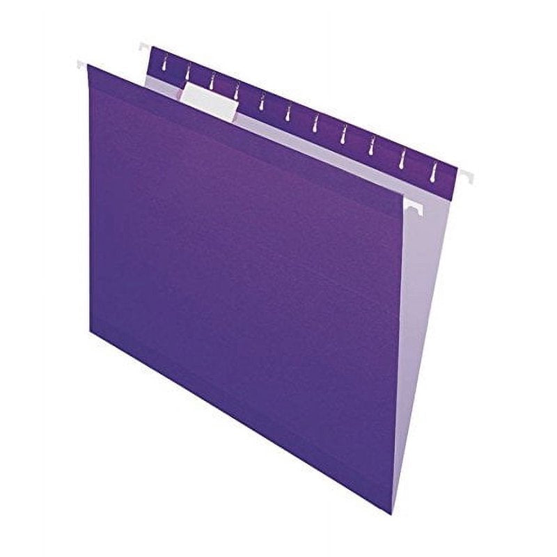Letter Size Hanging Folder with 1/5 Tab Cut - Violet, Box of 25