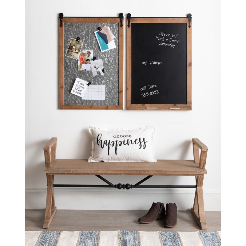 Magnetic Memo Board 22x32 Rustic Barn Door Style Galvanized Metal Organizer