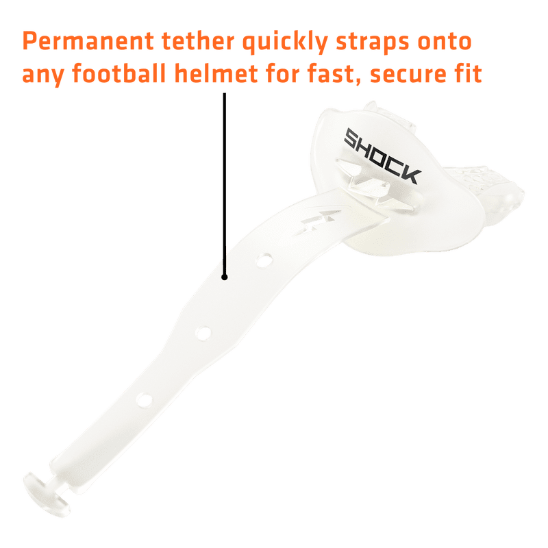 Football Lip Guard - Shock Absorbing Mouthpiece with Secure Helmet Strap
