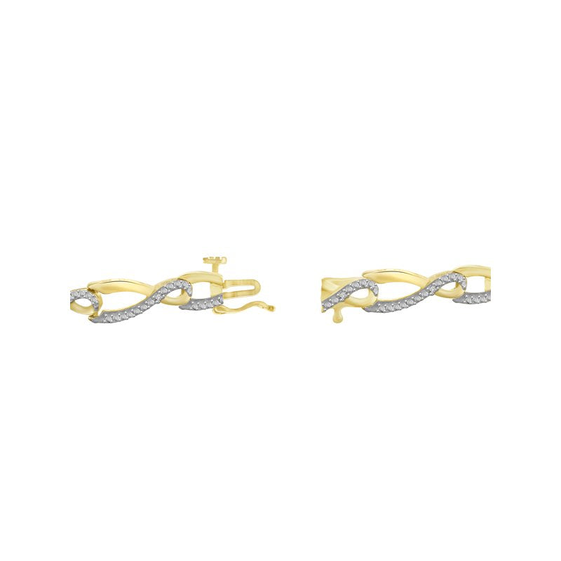 Gold-Plated Diamond Accent Bracelet 7.5 Inch Jewelry for Women