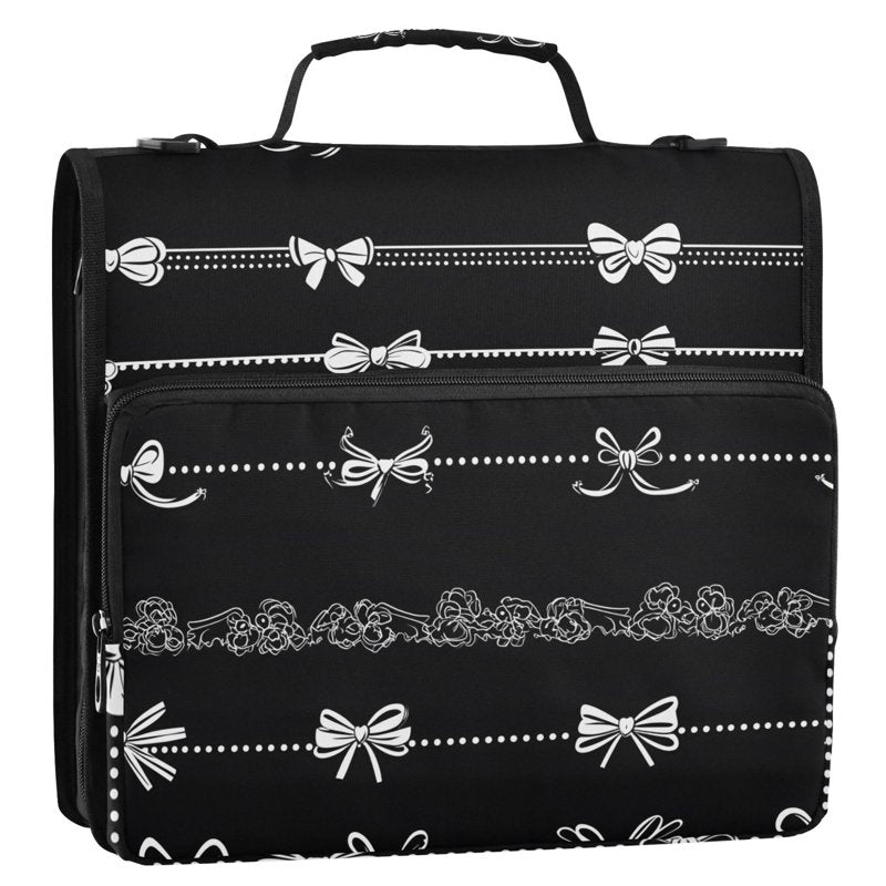 Zipper Binder Organizer Bag with Multiple Pockets and 3-Ring File Holder