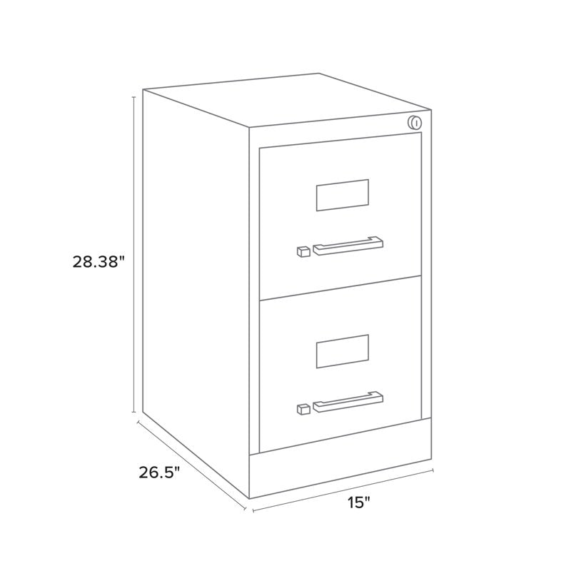 Vertical Letter File Cabinet with Lock - 2 Drawer Steel Storage Solution
