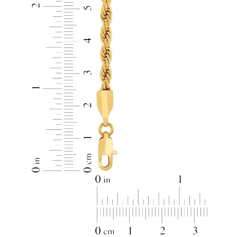 Men's Gold-Tone Stainless Steel Rope Link Necklace 24 Inch Jewelry