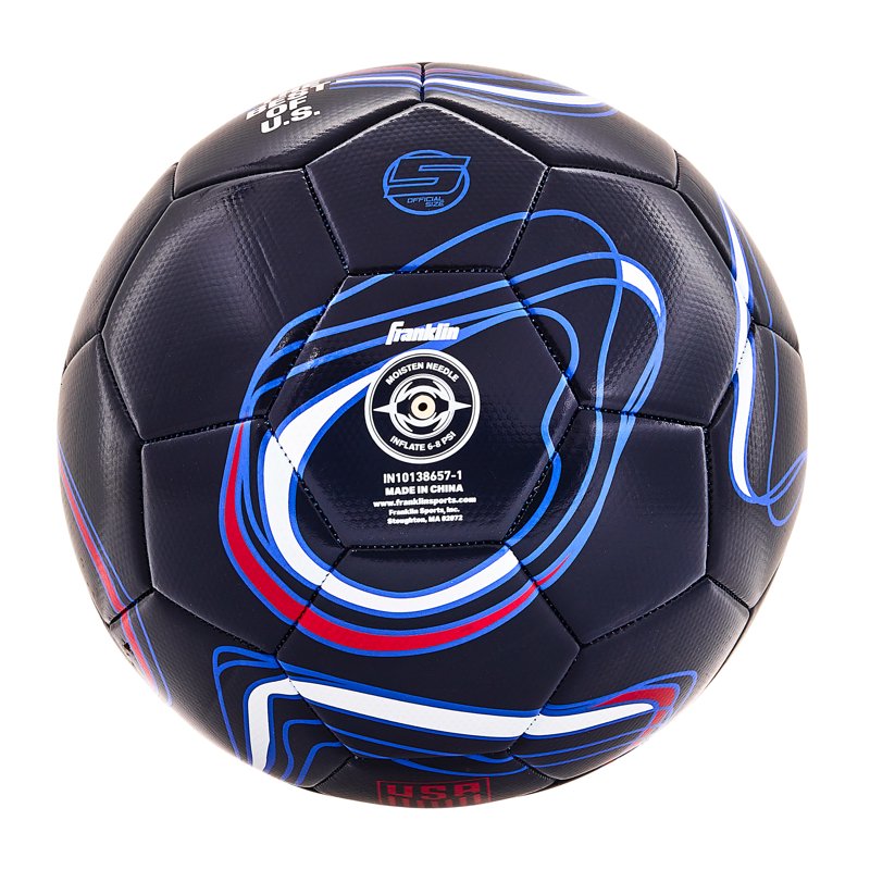 USSF Soccer Ball Size 5 with Pump - Official Franklin Navy Premium Ball for Matches & Training - Variation 5