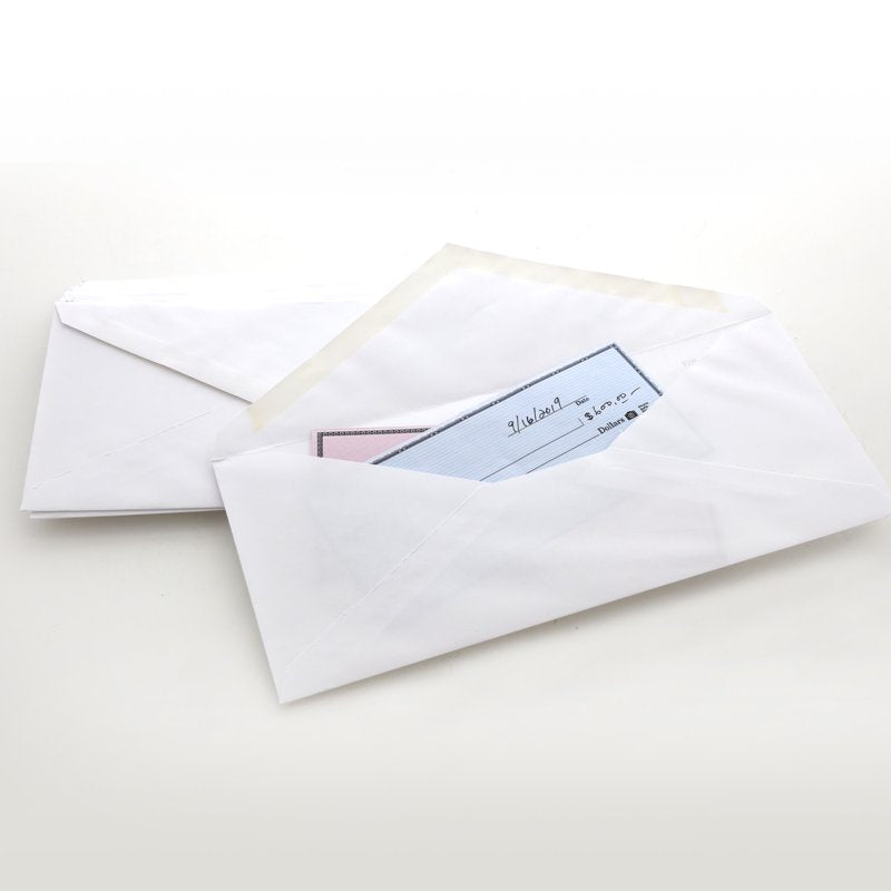 White #10 Gummed Envelope Seals 4 1/8 x 9 1/2 Inch Mailer Envelopes - Pack of 50