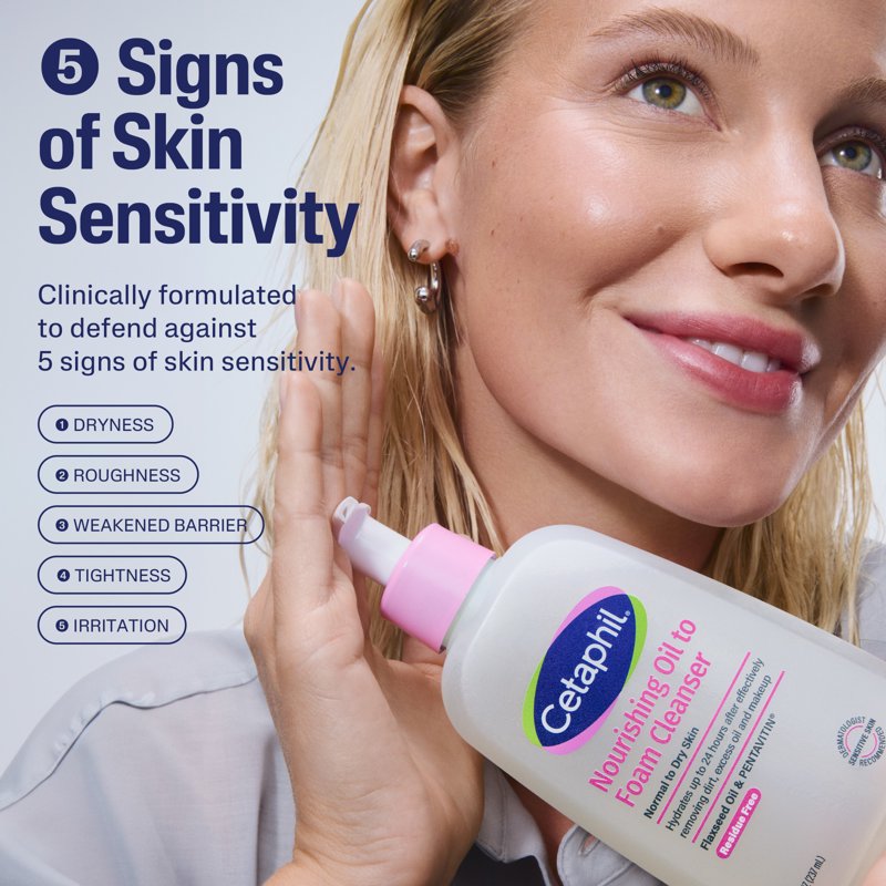 Gentle Oil-to-Foam Facial Cleanser for Sensitive Skin - 16 fl oz
