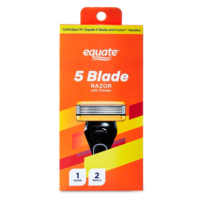 Men's 5 Blade Razor with Trimmer Refill Bundle - Close Shave & Grooming