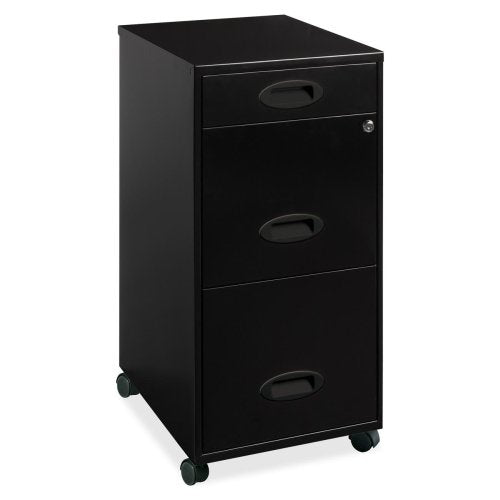 Metal File Cabinet with 3 Drawers and Lock, Mobile Office Storage
