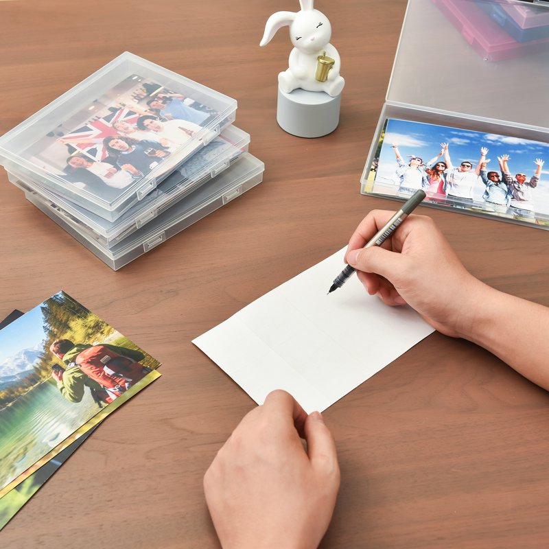 Large Photo Storage Box 5x7 with 18 Clear Acid-Free Organizer Cases