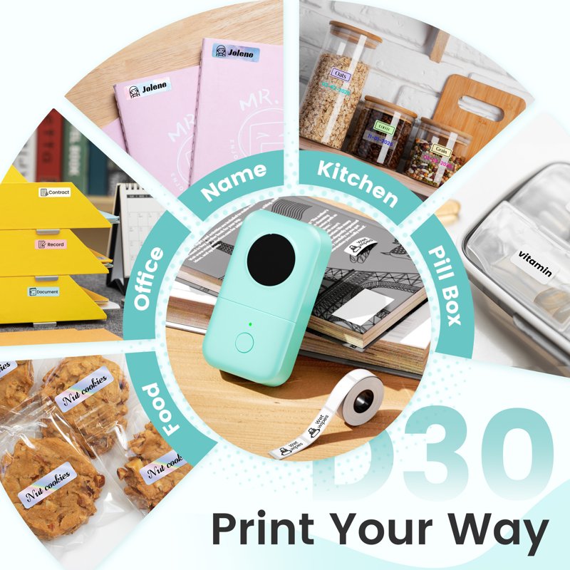 Thermal Label Printer Bluetooth Wireless Pocket Label Maker for Home & Office