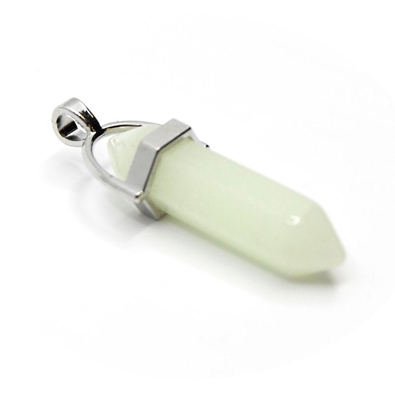 Glow in The Dark Green Glass Dagger Pendant for Jewelry Making - Unisex Adult