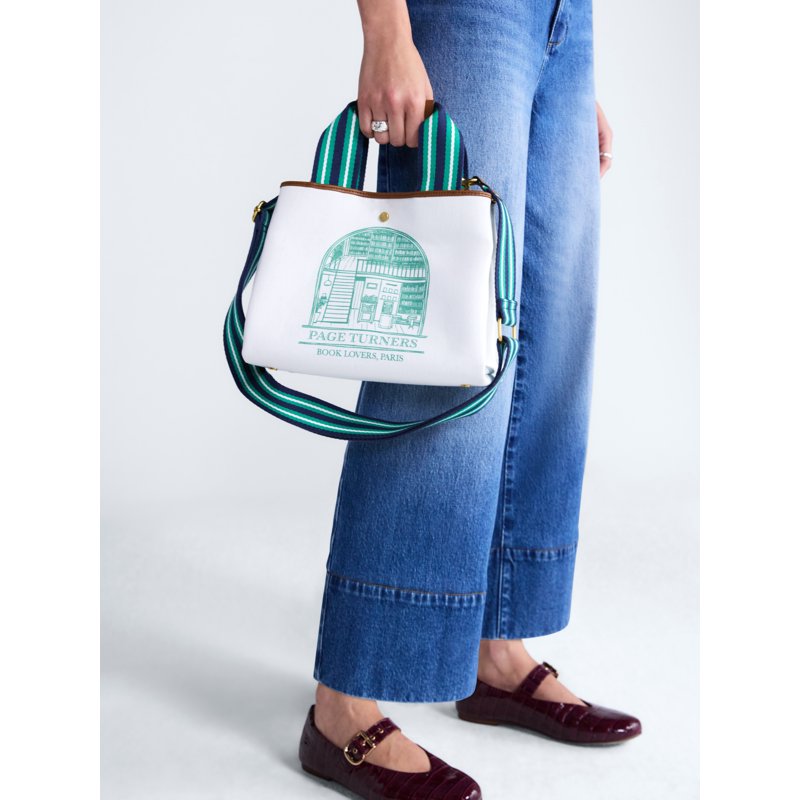 Women's Mini Tote Handbag with Graphic Front and Adjustable Crossbody Strap