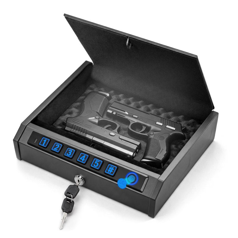 Portable Biometric Safe with Fingerprint & Digital Keypad for Valuables