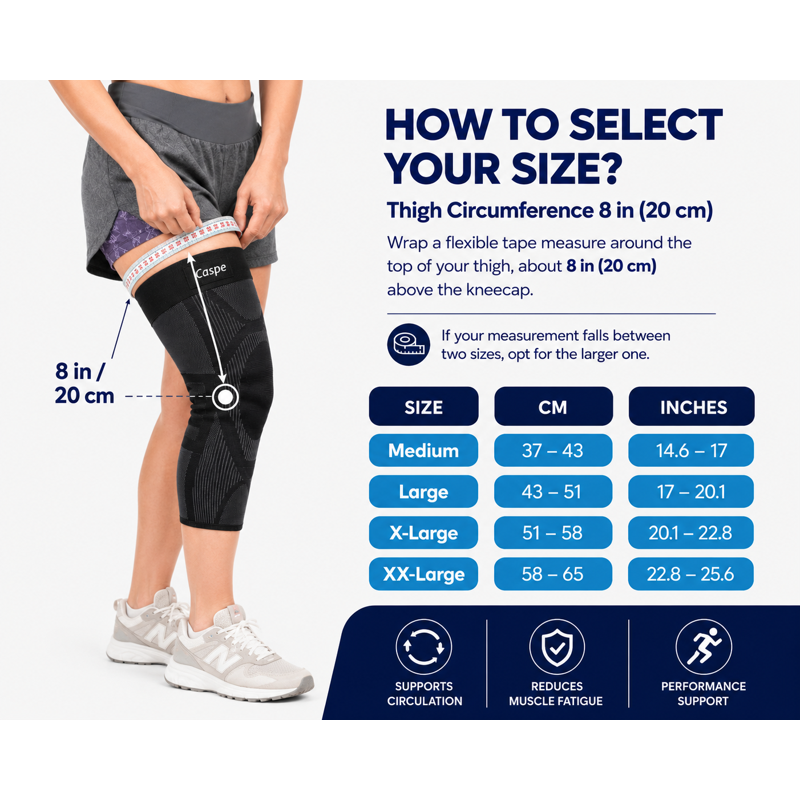 Full Leg Compression Sleeve with Non-Slip Strap - Support for Men & Women