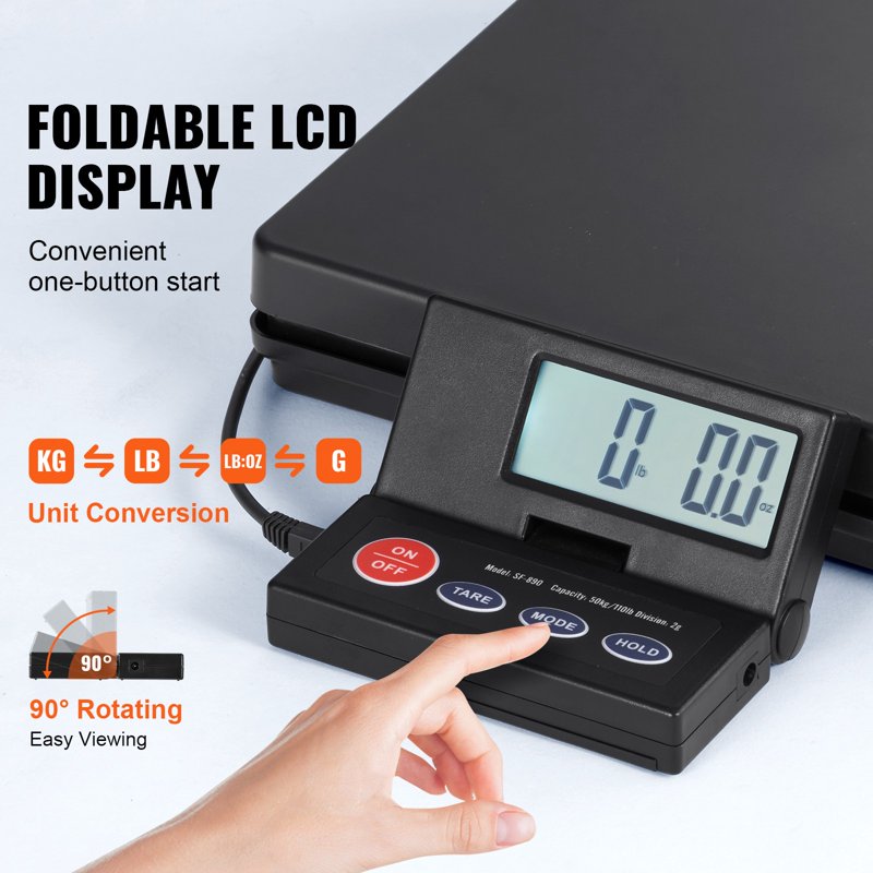 Digital Postal Shipping Scale 110 lbs with Large LCD & Tare Function