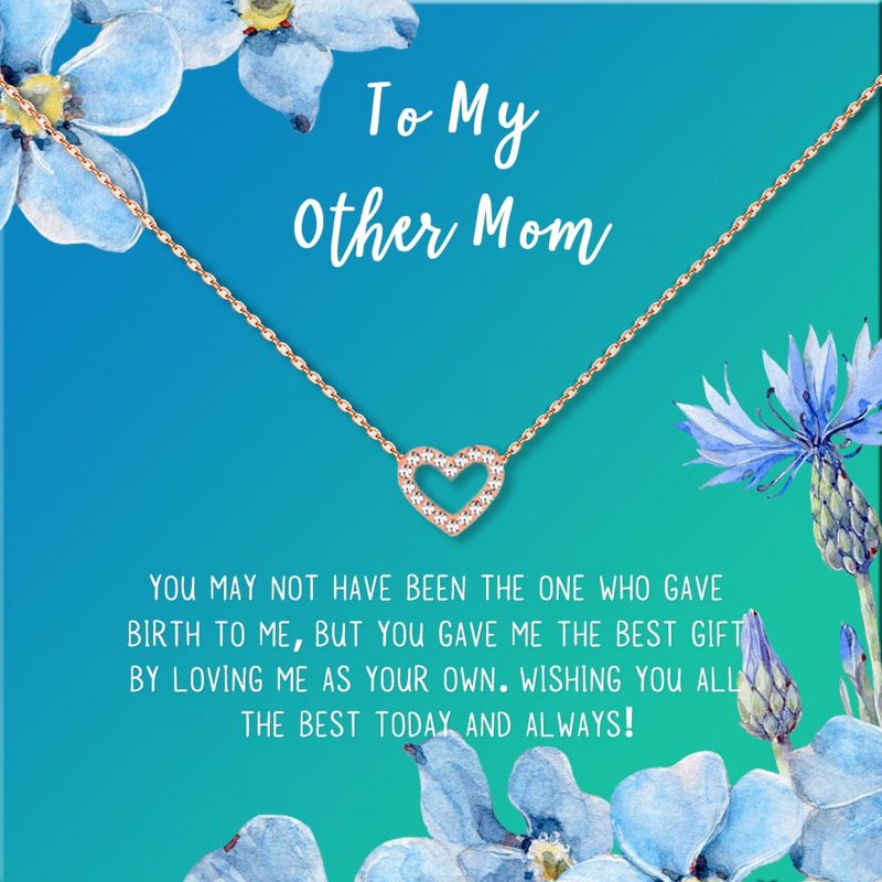 Mother's Day Necklace and Card Gift Set - Heart Pendant with Gradient Card