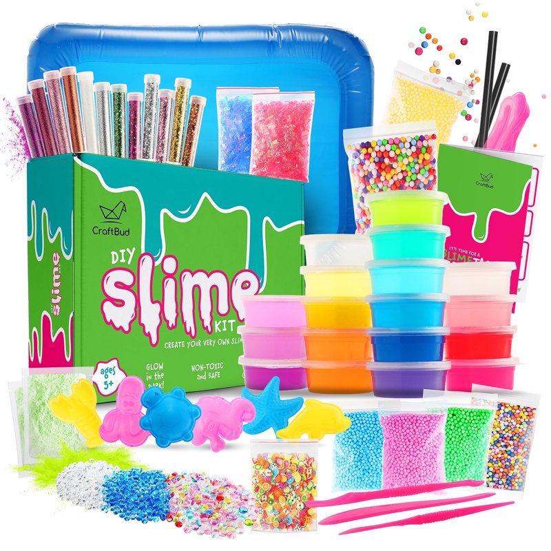 Glow in the Dark Slime Kit for Kids - 18 Vibrant Colors & 1,000+ Add-ins