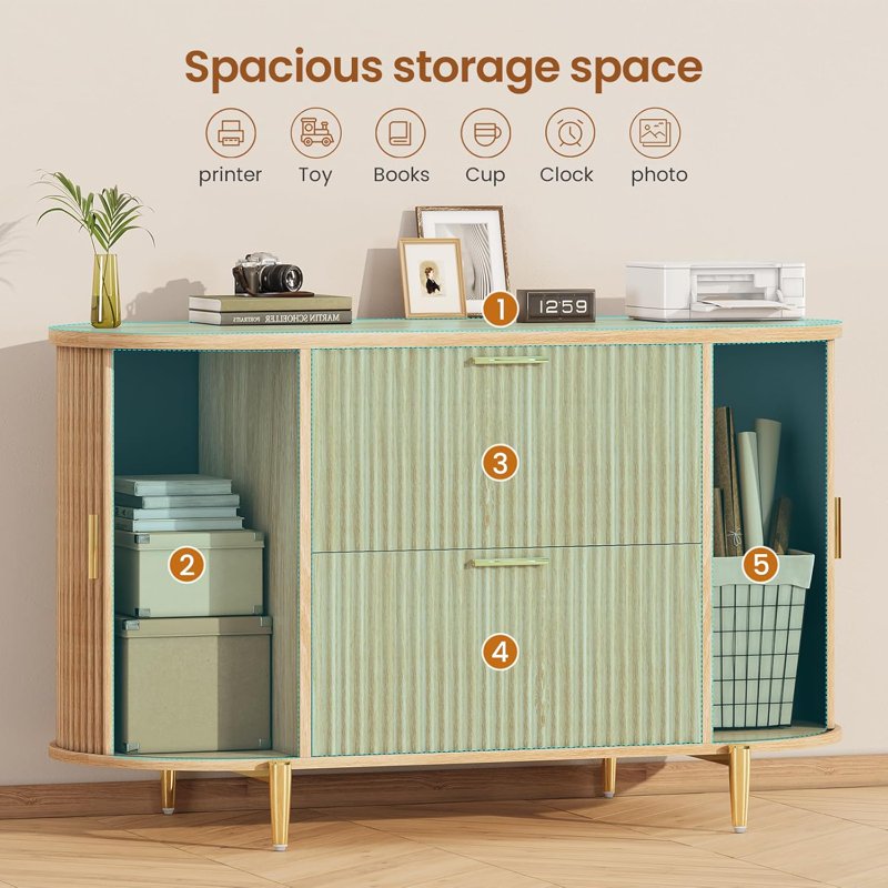 2-Drawer File Cabinet for Home Office, Fits Legal, Letter, A4 - Modern Storage