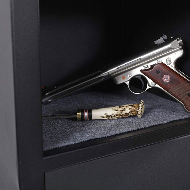Gun Safe Storage Cabinet for 5 Rifles & Pistols - Heavy-Duty Metal, Black