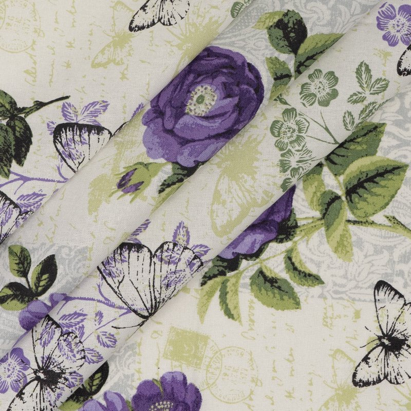 Cotton Quilting Fabric Rose Lilac 44-inch Wide 1 Yard Cut for Sewing & Crafting