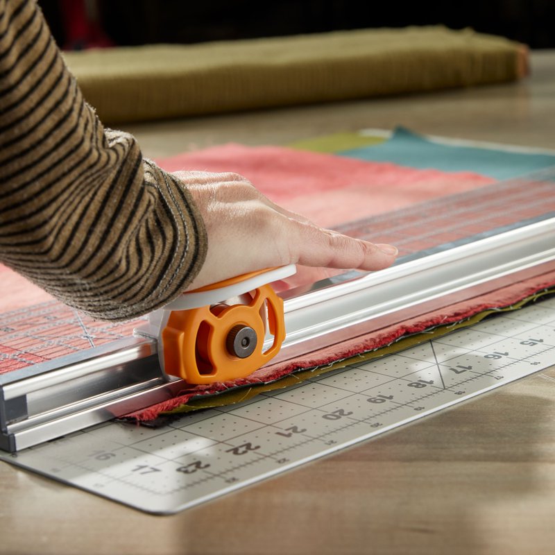Fiskars Rotary Cutter and Ruler Combo - 24x6 Fabric Cutting Tool for Sewing and Quilting