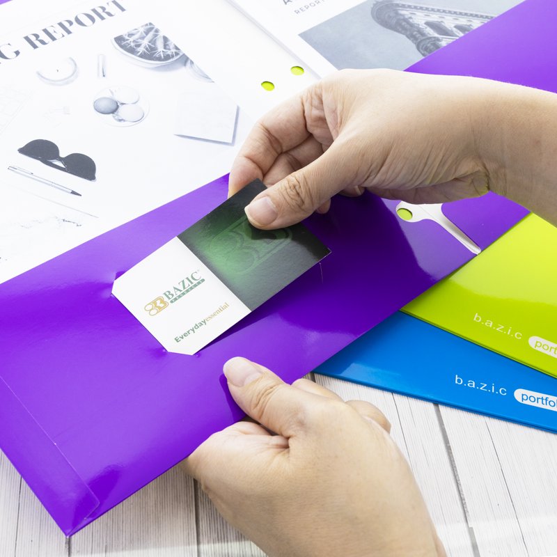 2-Pocket Laminated Folder Set - Office & School Organization, 6 or 48-Pack