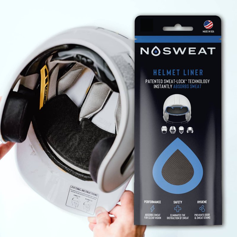 Helmet Sweatband Liner for All Helmet Types - Absorbs Sweat & Fogging Prevention