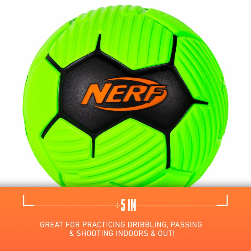 Nerf 5" Foam Soccer Ball, Soft Mini Soccer Ball for Kids - Neon Green