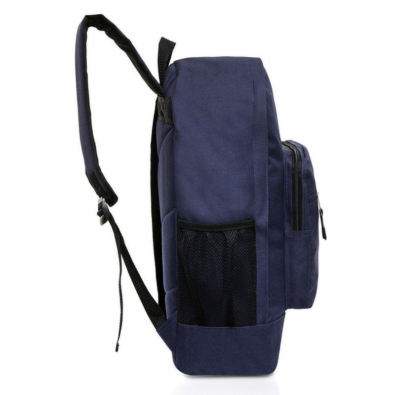Unisex 17.5" Classic School Backpack - Navy Blue, Lightweight Day Pack