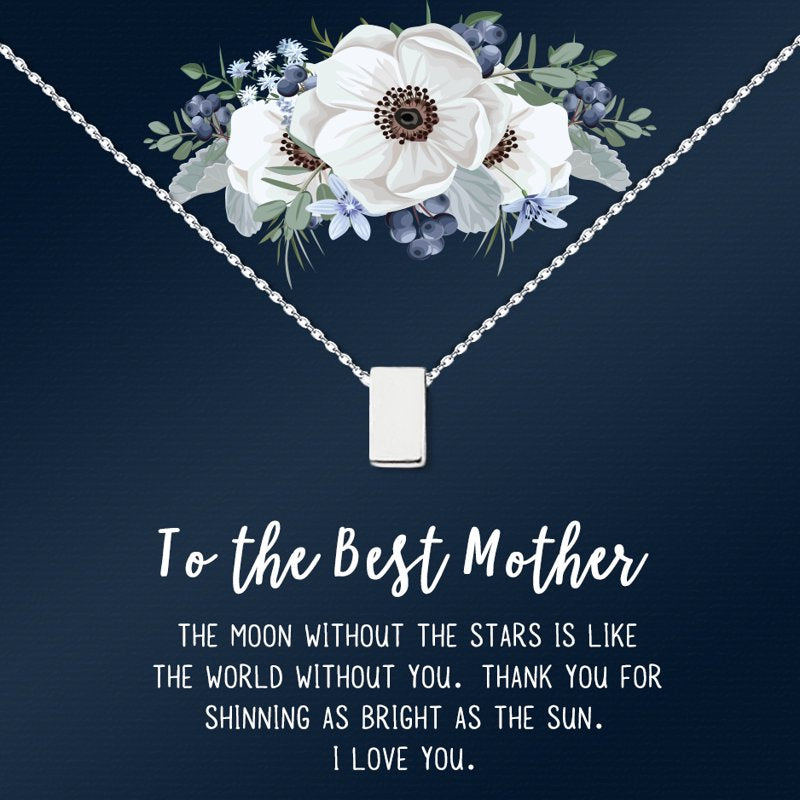 Mother's Day Necklace Gift Set with Card - Silver, Gold, Rose Gold Options