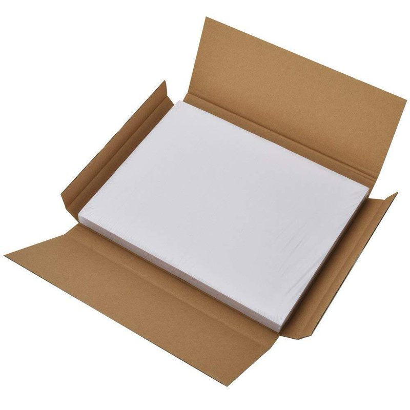 Self-Adhesive Shipping Labels 8.5 x 11 Inches Matte White Blank Sticker Paper for Laser & Inkjet Printers - Pack of 25+ Sheets
