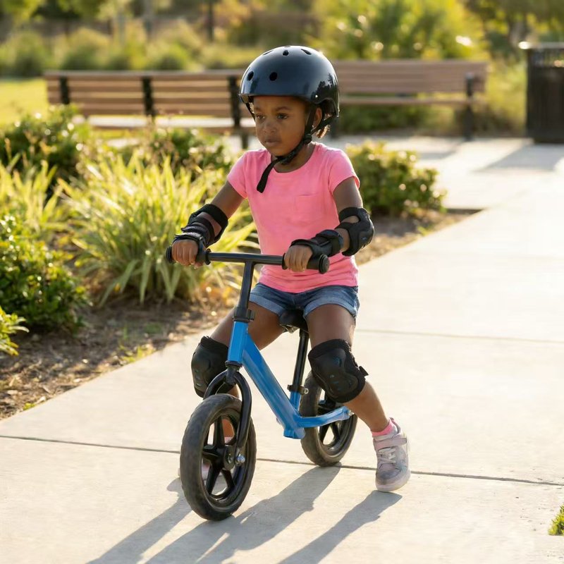Kids Bicycle Helmet with Knee, Elbow & Wrist Pads - Ultralight Safety Gear Set
